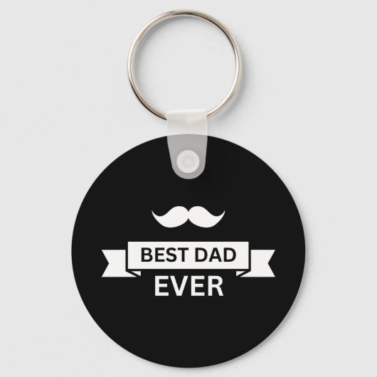 父の日 ヒゲ文字おかしなBEST DAD EVER キーホルダー (正面)