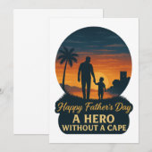 父の日 – ヒーローはコスチュームなしで 招待状 (正面/裏面)