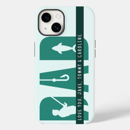 父の日 フィッシングダッド＋子供の名前 カスタムギフト Case-Mate iPhoneケース (裏面)