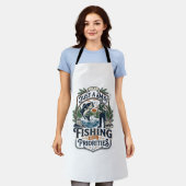 父の日 フィッシング パパ Tシャツ 釣りバカパパ エプロン (着用した状態)
