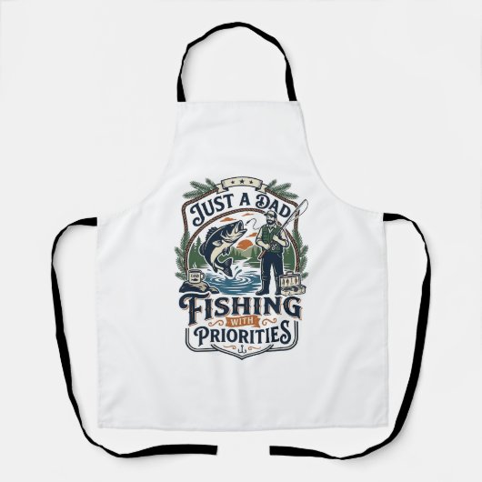 父の日 フィッシング パパ Tシャツ 釣りバカパパ エプロン (正面)