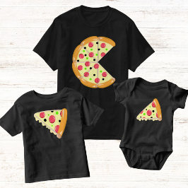 父の日 ブラック メンズ ピザ 2 枚食べた Tシャツ