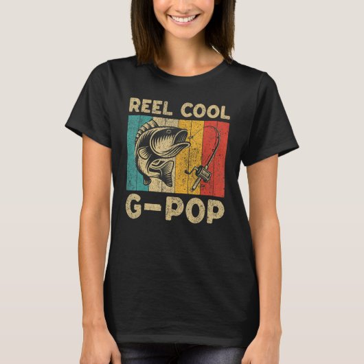 父の日 プレゼント おもしろい 釣り リール クール G-Pop Tシャツ (正面)