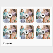 父の日 プレゼント お父さん 4枚の写真コラージュ パパ大好き スクエアシール (シート)