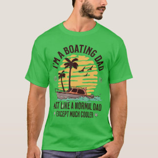 父の日+ボート+パパ+クールな夏のプレゼント Tシャツ