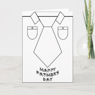 父の日 ラインアートTシャツ ネクタイ フォント スマイル カード