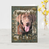 父の日-ラブラドール-チョコレート カード (黄色い花)