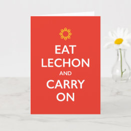 父の日 'レチョン' と Carry On ギーティングカード カード