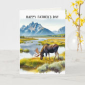 父の日 ワイルドライフ ムース  グリーティング カード (黄色い花)