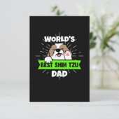 父の日 |ワールド最高のシーズー（犬）Tzu犬パパ 出欠カード (スタンド正面)