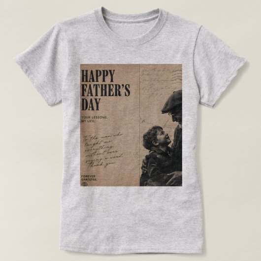 父の日 ヴィンテージ レター グランドパパ Tシャツ (デザイン正面)