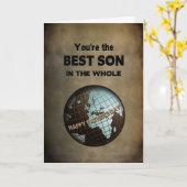 父の日 – 世最高の界の息子（ブルーワールド） カード (黄色い花)