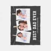 父の日 | 世界で最高のパパ 3枚の写真コラージュ フリースブランケット (正面)