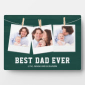 父の日 | 世界で最高の父 3枚の写真コラージュ フォトプラーク (正面)