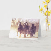 父の日、働く馬 カード (黄色い花)