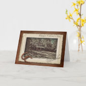 父の日 – 兄弟 – ヴィンテージ- 100年以上のキャビン カード (黄色い花)