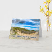 父の日 – 夫 – ビーチ/海/砂丘のシーン カード (黄色い花)