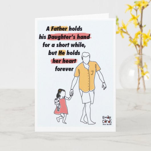 父の日 - 娘と カード (黄色い花)