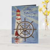 父の日、娘婿、船の車輪、ヘルム カード (黄色い花)
