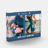 父の日、幸せに2枚の写真ブロック フォトブロック (左)