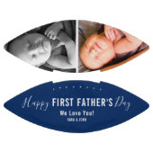 父の日、幸せを祈る2枚の写真の青い名モダン前 アメリカンフットボール (パネル)