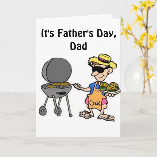 **父の日**最初に焼くと昼寝!!!! カード (黄色い花)