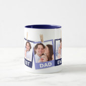 父の日 |最高のパパEver 3フォトコラージュ海軍 マグカップ (中央)