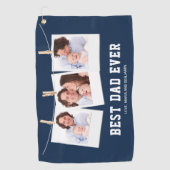父の日|最高のパパEver 3フォトコラージュ ゴルフタオル (正面)