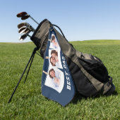 父の日|最高のパパEver 3フォトコラージュ ゴルフタオル (グリーン)