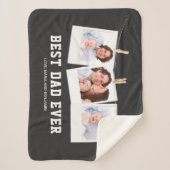 父の日|最高のパパEver 3フォトコラージュ シェルパブランケット (正面)