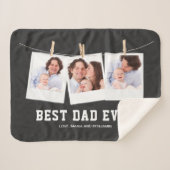 父の日|最高のパパEver 3フォトコラージュ シェルパブランケット (正面(横))