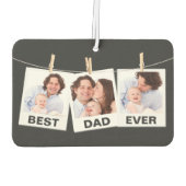父の日 |最高のパパEver 3 Photo Collage カーエアーフレッシュナー (裏面)