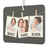 父の日 |最高のパパEver 3 Photo Collage カーエアーフレッシュナー (左)