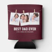 父の日 |最高のパパEver 3 Photo Collage 缶クーラー (裏面)