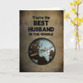 父の日 – 最高の世の中の夫 カード (黄色い花)