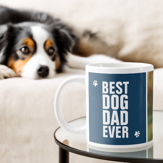 父の日、最高の愛犬家のパパ写真 ジャンボコーヒーマグカップ