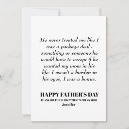 父の日：母のカードを持って辛抱強く 招待状