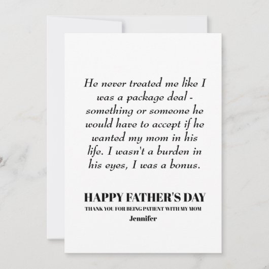 父の日:母のカードを持って辛抱強く 招待状 (正面)