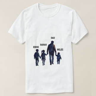 父の日 水彩家族の夕日 Tシャツ