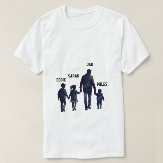 父の日 水彩家族の夕日 Tシャツ (デザイン正面)