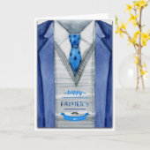 父の日 – 水彩服 カード (黄色い花)