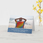 父の日、波状グリーティングカード付き海ビーチ カード (黄色い花)