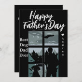 父の日 父と娘のシルエット ホリデーカード 招待状 (正面/裏面)