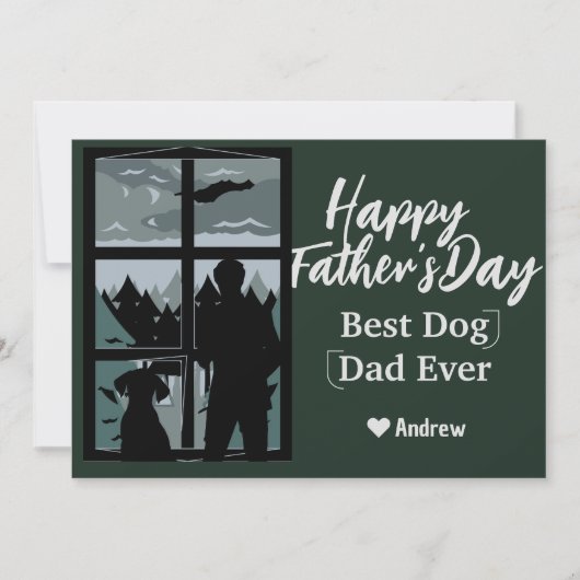 父の日 父と娘のシルエット ホリデーカード 招待状 (正面)