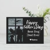 父の日 父と娘のシルエット ホリデーカード 招待状 (スタンド正面)