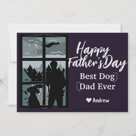 父の日 父と娘のシルエット ホリデーカード 招待状 (正面)