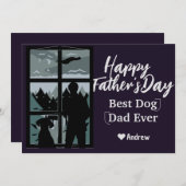 父の日 父と娘のシルエット ホリデーカード 招待状 (正面/裏面)