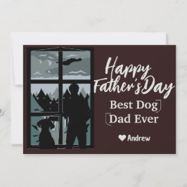 父の日 父と娘のシルエット ホリデーカード 招待状