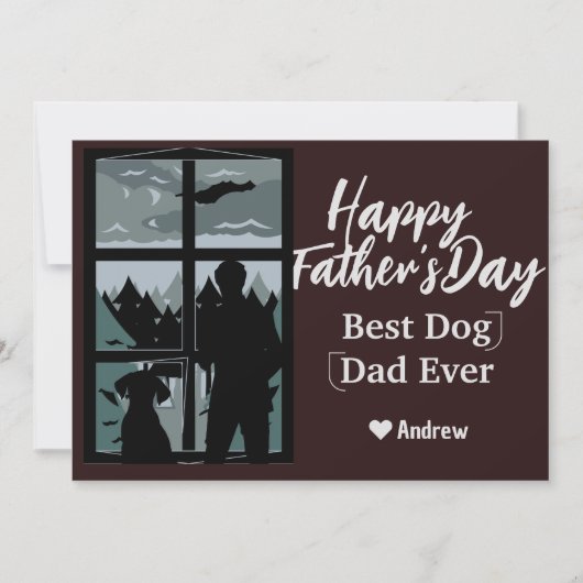 父の日 父と娘のシルエット ホリデーカード 招待状 (正面)