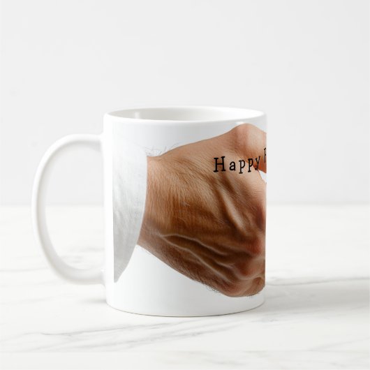 父の日，父と子を愛する手 コーヒーマグカップ (左)